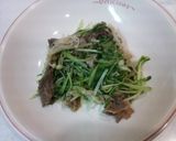 牛こま切れ肉と水菜の炒め物作り方6写真
