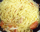 炒めたトマトと新たまのパスタ作り方6写真