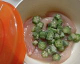 オクラと鶏胸のマヨポン酢☆糖質制限作り方1写真