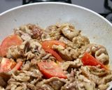 ワンパンで！豚肉とトマトのごま味噌炒め作り方5写真