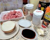 豚コマの照りマヨ作り方1写真