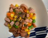 レンジ簡単洋風梅スンドゥブ味炒飯弁当作り方4写真