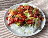 簡単ランチ♪タコライス風ウインナー丼作り方3写真