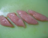 鶏ささみ照り焼き～柚子胡椒風味✿大葉のせ作り方2写真