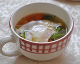 朝食に♪ベーコン＆落とし卵の簡単スープ☆作り方5写真