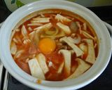 スープパスタ♪ピリ辛チゲ風トマト味作り方2写真