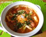 スープパスタ♪ピリ辛チゲ風トマト味作り方3写真