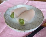 苺さくら餅＊抹茶餡作り方6写真