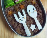 キャラ弁＊ﾌｫｰｸ・ｽﾌﾟｰﾝ弁当＊作り方2写真