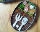 キャラ弁＊ﾌｫｰｸ・ｽﾌﾟｰﾝ弁当＊作り方3写真