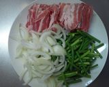 豚バラとにんにくの芽のスタミナ炒め作り方1写真