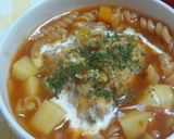 ごちそうスープパスタ★煮込みハンバーグ風作り方3写真