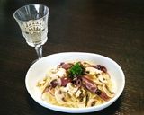 ホタルイカと葉山葵醤油漬けの冷製パスタ作り方4写真
