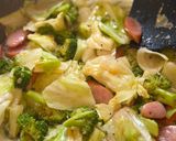 ☆きゃべつとブロッコリーのにんにく醤油パスタ☆作り方5写真
