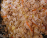 鶏挽肉ときんぴらごぼうの炒めご飯作り方8写真