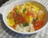 ランチに♪トマトあん♡えび玉丼作り方12写真