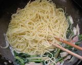 エリンギとほうれん草のクリームパスタ★作り方7写真