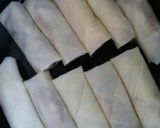 簡単☆揚げない＊鶏ひき肉とえびの春巻き作り方9写真
