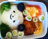 パンダキャラ弁当 お弁当作り方1写真