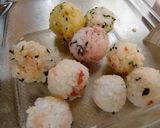 *てまり寿司風デコおにぎり*作り方2写真