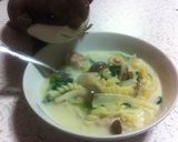 ほうれん草＆きのこのクリームスープパスタ作り方5写真