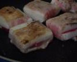 梅はさみ長いもの豚肉巻き焼き。作り方4写真