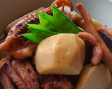 簡単麺つゆで里芋とイカの煮物作り方4写真