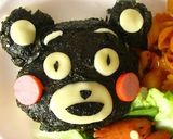 熊本のゆるキャラ☆くまモンおにぎり☆作り方4写真