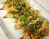 鯵の三枚おろしで♪梅焼き香味野菜のせ作り方4写真