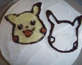 簡単！ゼリーで色キャラケーキ　ピカチュウ作り方3写真