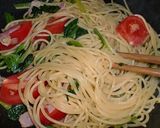 ＊ほうれん草とベーコントマトのパスタ＊作り方4写真