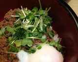八丁味噌のそぼろ丼温玉乗せ♪作り方5写真