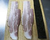 爪楊枝不要！のり巻きえのきベーコン作り方1写真