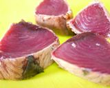 鮪や鰹でゴマの黄金焼き・にんにくポン酢作り方1写真