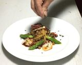 タコとアスパラの餃子辣油ボロネーゼ作り方28写真