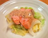 レンジで簡単♪サーモンの温野菜サラダ作り方4写真