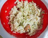 豆腐でヘルシーお好み焼き！えのきでもちもち食感作り方7写真