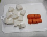 大根とキャベツのミルフィーユスープ作り方1写真