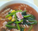 ごちそうスープパスタ★ホウレン草ベーコン作り方3写真