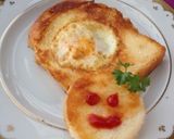 朝食にアメリカの味＊エッグinトースト＊作り方6写真