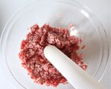 柔ウマ！【ハンバーグ餃子（ケチャチーズ）作り方3写真