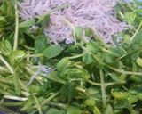 豆苗としらすのカリカリ炒め作り方1写真