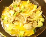 豚とアボカド＊甘辛卵とじ丼作り方3写真