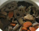 土鍋でも♪筑前煮をリメイク♪炊き込みご飯作り方5写真