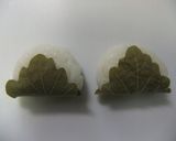 かしわ餅風おにぎりツインズのキャラ弁♪作り方4写真