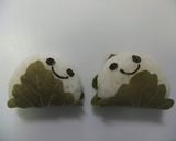 かしわ餅風おにぎりツインズのキャラ弁♪作り方6写真