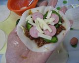 ②餃子ピザ”ミートソース♪リメイク(＾＾作り方3写真