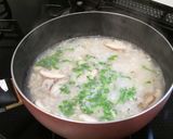 鶏ひき肉と大根おろし（千切り）のお粥作り方4写真