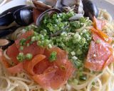 アサリとサーモンのパスタ★バター風味作り方5写真