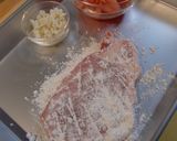 ★豚とんかつ肉のトマトクリームソテー★作り方1写真